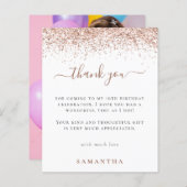 予算バラ金ゴールドグリッター写真Sweet 16ありがとう (正面/裏面)