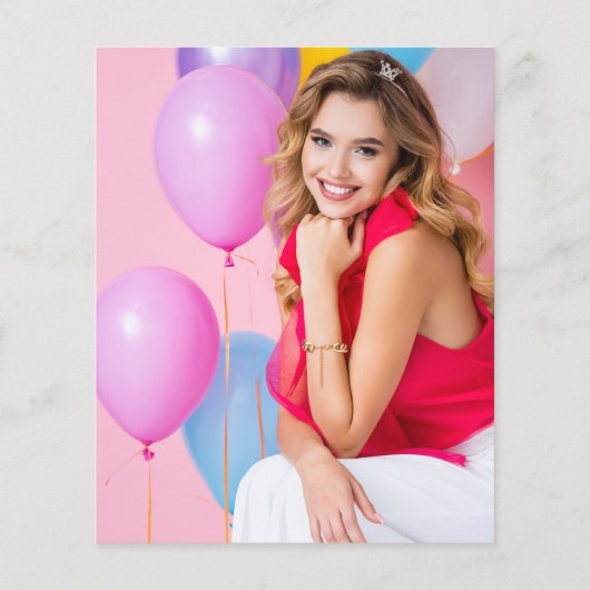 予算バラ金ゴールドグリッター写真Sweet 16ありがとう (裏面)