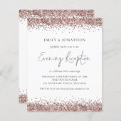 予算バラ金ゴールドグリッター夕べ披露宴招待状 (正面/裏面)