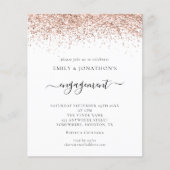 予算バラ金ゴールドグリッター婚約パーティ招待状 (正面)