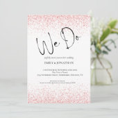 予算バラ金ゴールドグリッター私たちはQRを行結婚う 招待状 (スタンド正面)