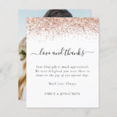 予算バラ金ゴールドグリッター結婚写真感謝してい (正面/裏面)