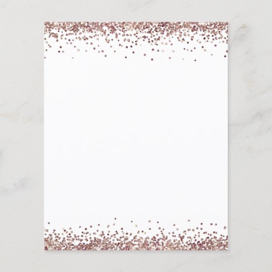 予算バラ金ゴールドグリッター記念日ディナー招待状 (裏面)