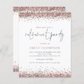 予算バラ金ゴールドグリッター退職パーティー招待状 (正面/裏面)