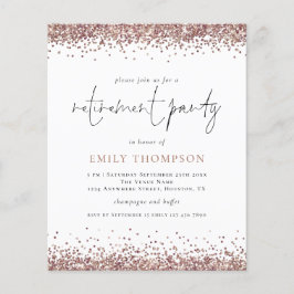 予算バラ金ゴールドグリッター退職パーティー招待状