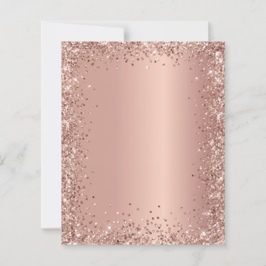 予算バラ金ゴールドグリッター10番目の誕生日招待状 (裏面)