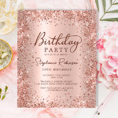 予算バラ金ゴールドグリッター10番目の誕生日招待状