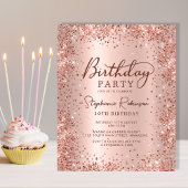 予算バラ金ゴールドグリッター10番目の誕生日招待状