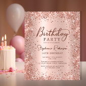 予算バラ金ゴールドグリッター16番目の誕生日招待状