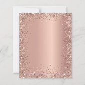 予算バラ金ゴールドグリッター16番目の誕生日招待状 (裏面)