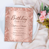 予算バラ金ゴールドグリッター18番目の誕生日招待状