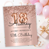 予算バラ金ゴールドグリッター18番目の誕生日招待状