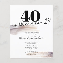 予算バラ金ゴールドグリッター40th誕生日招待状