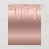 予算バラ金ゴールドグリッター50番目の誕生日招待状 チラシ (裏面)