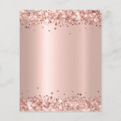 予算バラ金ゴールドグリッター80番目の誕生日招待状 (裏面)