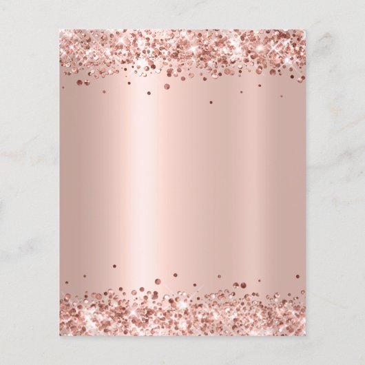 予算バラ金ゴールドグリッター80番目の誕生日招待状 (裏面)