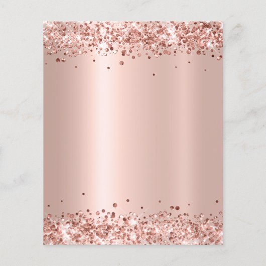 予算バラ金ゴールドグリッター80番目の誕生日招待状 (裏面)