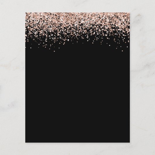 予算バラ金ゴールドグリッターQRブラックウェディングRSVP (裏面)