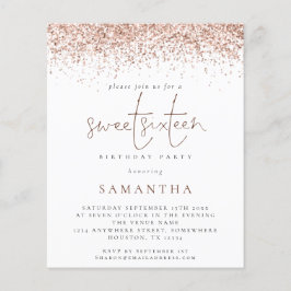 予算バラ金ゴールドグリッターSweet sixteen招待状