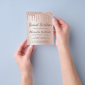 予算バラ金ゴールドグリッターSweet sixteen誕生日 チラシ (手)