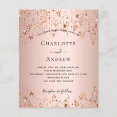 予算バラ金ゴールドスター結婚式招待状 (正面)