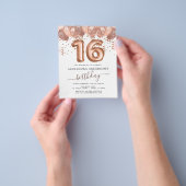 予算バラ金ゴールドバルーン甘い16誕生日 チラシ (手)