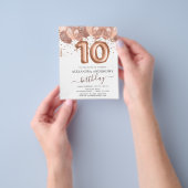 予算バラ金ゴールドバルーン第10回誕生日パーティー チラシ (手)