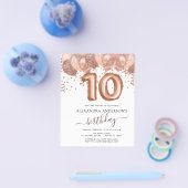 予算バラ金ゴールドバルーン第10回誕生日パーティー チラシ (シングル)