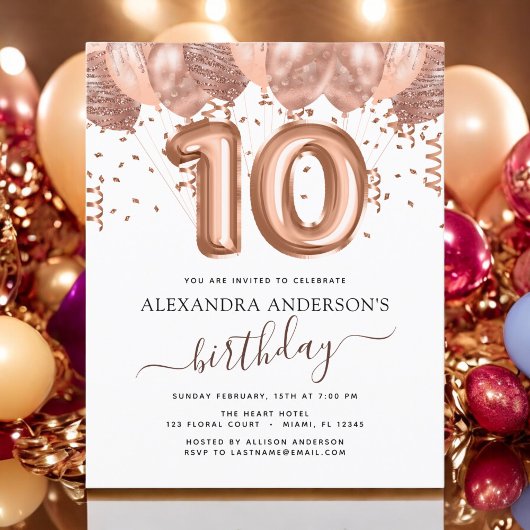 予算バラ金ゴールドバルーン10th誕生日パーティー