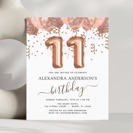 予算バラ金ゴールドバルーン11th誕生日パーティー