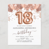 予算バラ金ゴールドバルーン18th誕生日パーティー チラシ (正面)