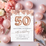 予算バラ金ゴールドバルーン50th誕生日パーティー<br><div class="desc">予算50日（50日）50歳の誕生日パーティー赤面ピンク – バラ金ゴールドバルーンと紙吹雪誕生日パーティーの招待。これは、バラ金ゴールドと赤面ピンクモダングリッタースパークルバースデーパーティーのための完璧な誕生日ガーリー招待状である。アイテム連絡を一致させるためデザイカスタマイズナーをお願い。</div>