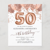 予算バラ金ゴールドバルーン50th誕生日パーティー チラシ (正面)