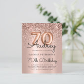 予算バラ金ゴールドバルーン70th誕生日招待状 (スタンド正面)