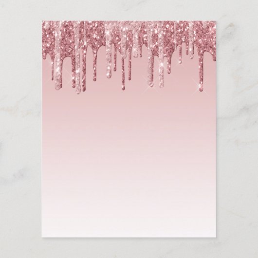 予算バラ金ゴールドピンクスパークルグリッターベビーシャワー チラシ (裏面)