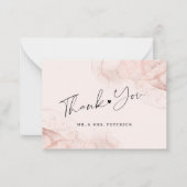 予算バラ金ゴールドモダン赤面結婚の感謝していユー ノートカード (正面)