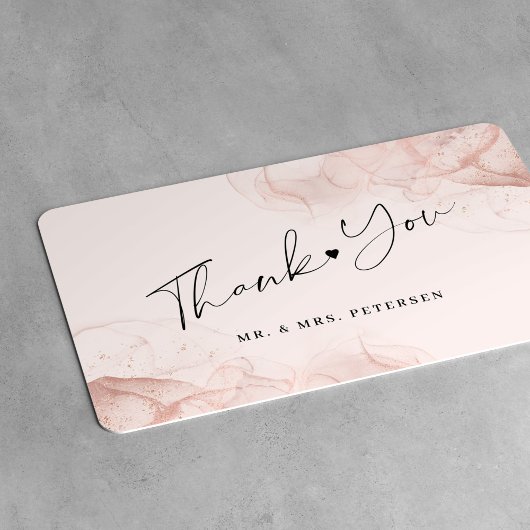 予算バラ金ゴールドモダン赤面結婚の感謝していユー ノートカード