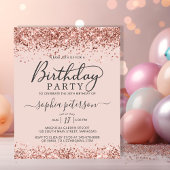 予算バラ金ゴールド任意の年齢赤面誕生日招待状