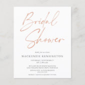 予算バラ金ゴールド大理石ブライダルシャワー招待 (正面)