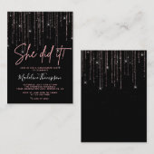 予算バラ金ゴールド彼女はそれを行った卒業招待状 ノートカード (正面/裏面)