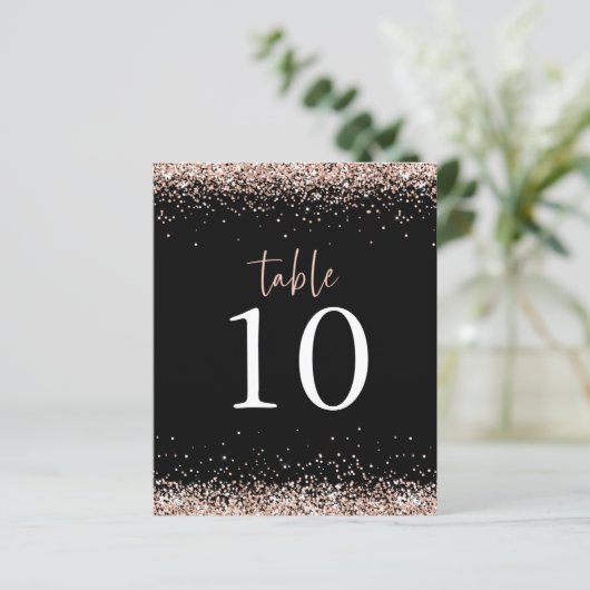 予算バラ金ゴールド結婚グリッターのブラックテーブルNo (スタンド正面)