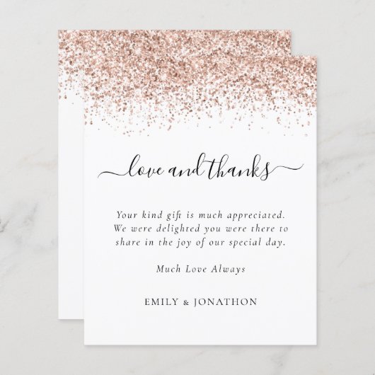 予算バラ金ゴールド結婚グリッターの愛と感謝してい (正面/裏面)