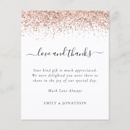 予算バラ金ゴールド結婚グリッターの愛と感謝してい (正面)