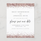 予算バラ金ゴールド結婚グリッターの白救い日付 (正面)