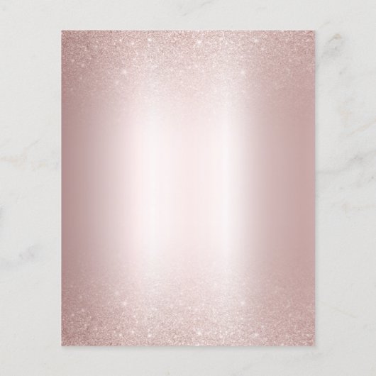 予算バラ金ゴールド赤面フローラブライダルシャワー招待状 (裏面)