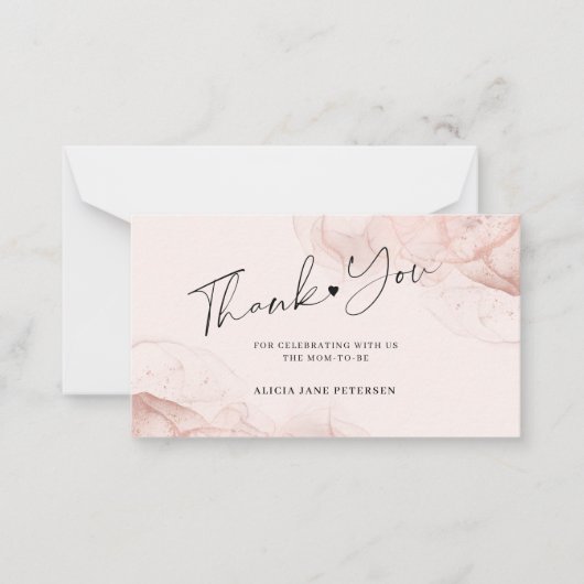 予算バラ金ゴールド赤面赤ちゃん感謝していシャワーあなた ノートカード (正面)