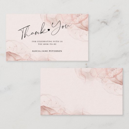 予算バラ金ゴールド赤面赤ちゃん感謝していシャワー小さい エンクロージャーカード (正面/裏面)