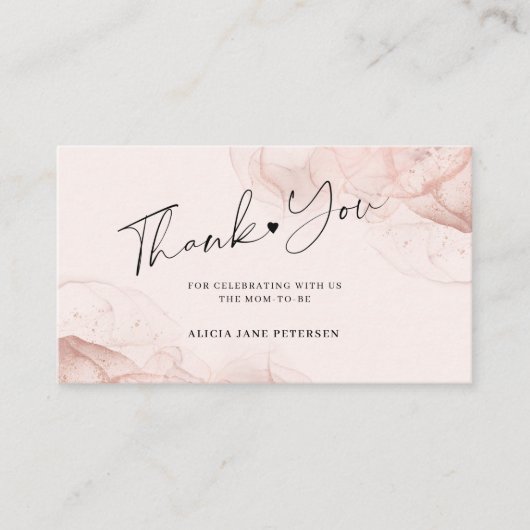 予算バラ金ゴールド赤面赤ちゃん感謝していシャワー小さい エンクロージャーカード (正面)