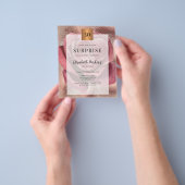 予算バラ金ゴールド30th誕生日パーティの招待状 チラシ (手)