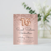 予算バラ金ゴールドSweet sixteen誕生日招待状 (スタンド正面)
